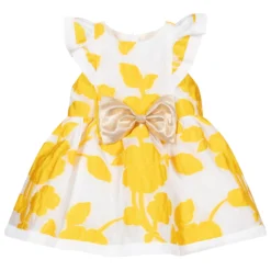 Hucklebones London White & Yellow Baby Dress Set