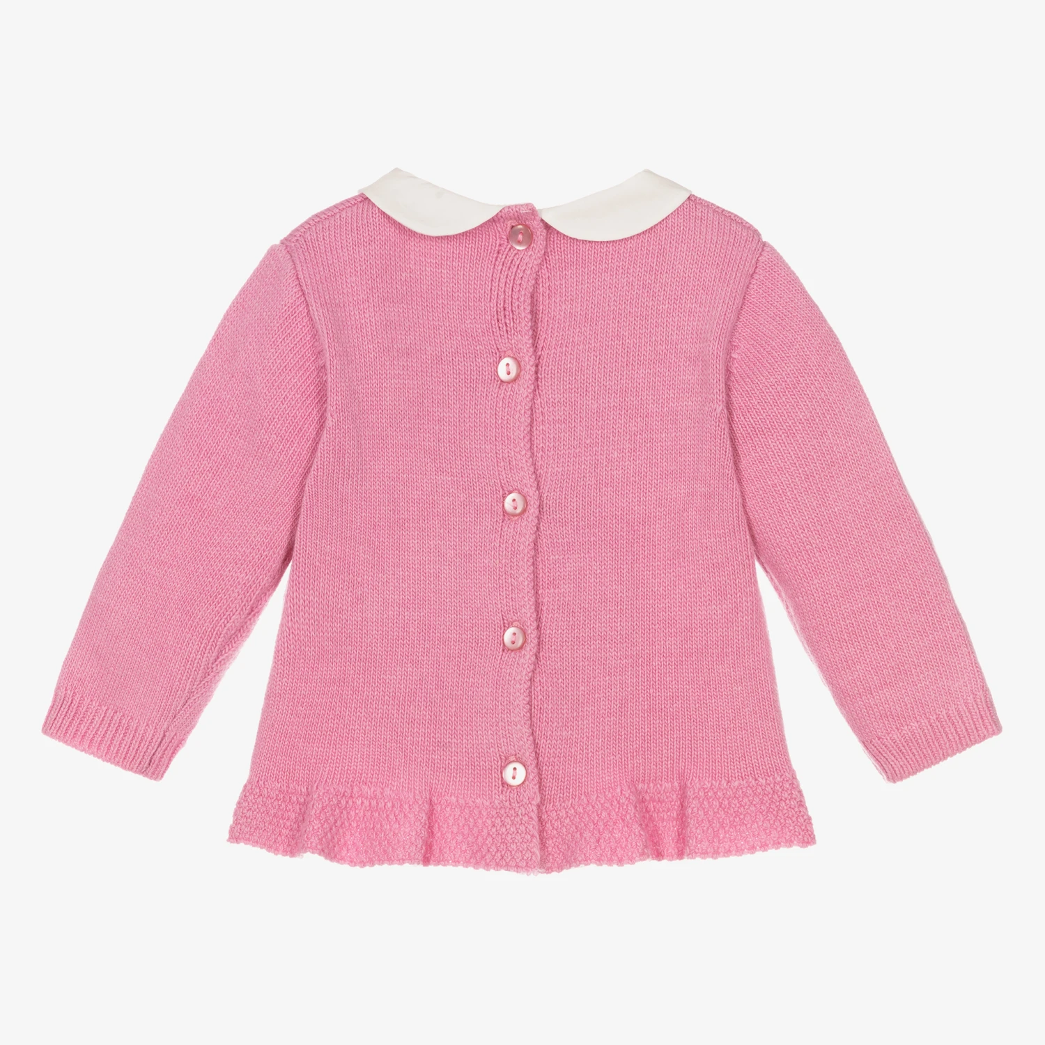 IDO Mini Baby Girls Pink Knitted Jumper 2 IDO Mini Baby Girls Pink Knitted Jumper - Image 2
