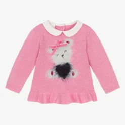 IDO Mini Baby Girls Pink Knitted Jumper