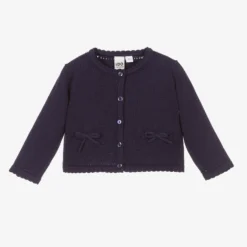 IDO Junior Blue Cotton Knit Baby Cardigan