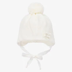 Jamiks Baby Girls Ivory Knitted Hat