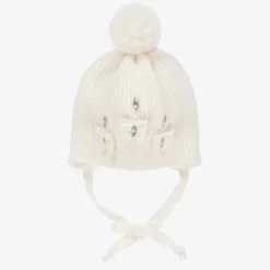 Jamiks Ivory Wool Pom-Pom Hat
