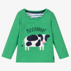 Joules Boys Green Cotton Cow Top