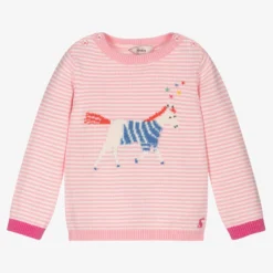 Joules Pink Stripe Cotton Jumper