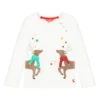 Joules White Reindeer Sweater