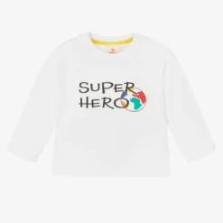 Joyday Baby Boys White Cotton Super Hero Top