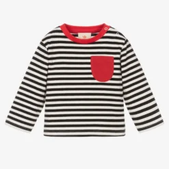 Joyday Black Breton Striped Cotton Baby Top