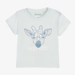 KENZO KIDS Baby Boys Blue Cotton Giraffe T-Shirt