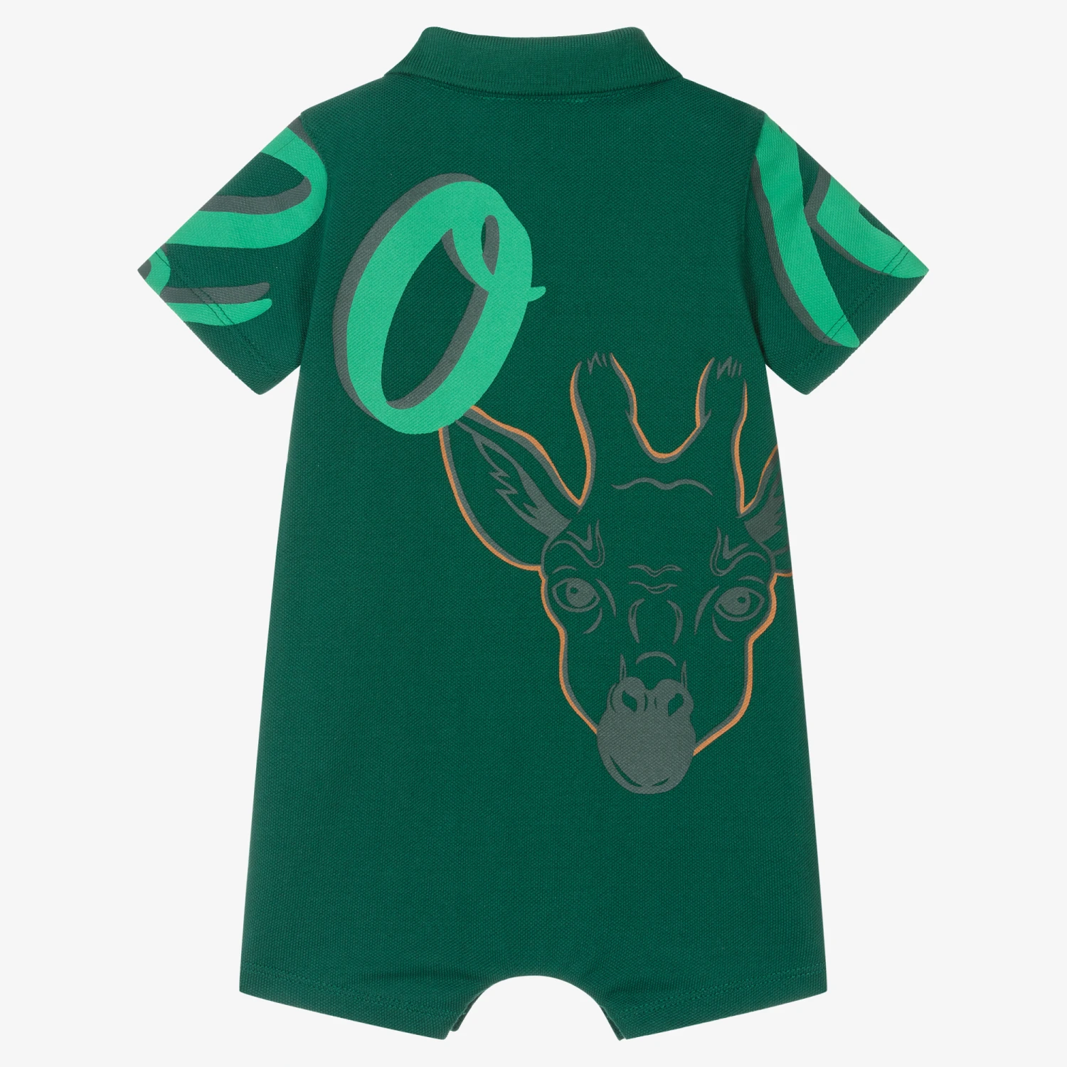 KENZO KIDS Baby Boys Green Cotton Polo Shortie 2 KENZO KIDS Baby Boys Green Cotton Polo Shortie - Image 2