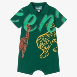 KENZO KIDS Baby Boys Green Cotton Polo Shortie
