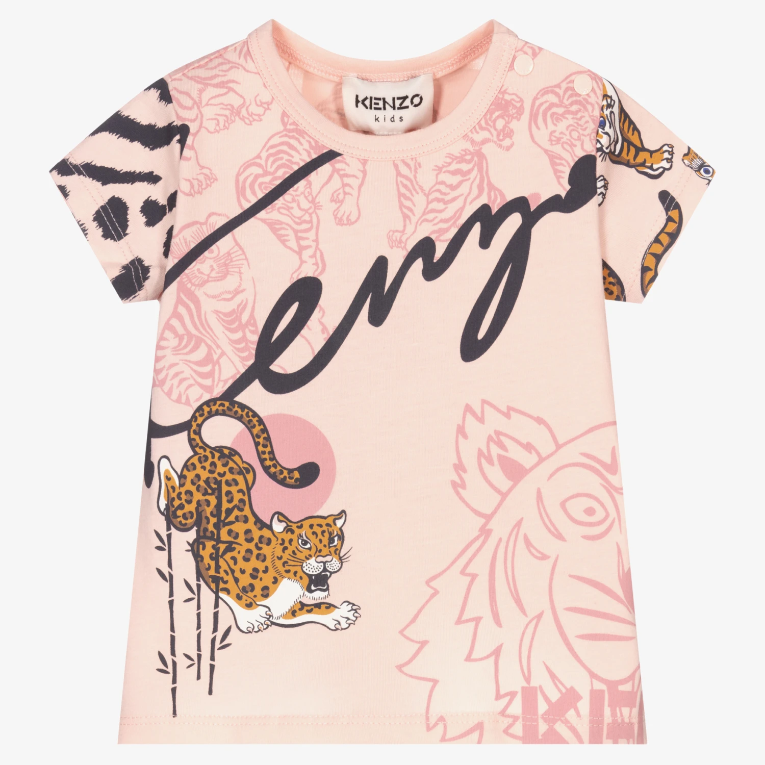 KENZO KIDS Baby Girls Pink T-Shirt 1 KENZO KIDS Baby Girls Pink T-Shirt