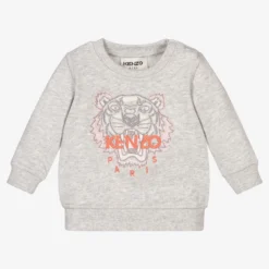 KENZO KIDS Grey Tiger Baby Sweatshirt