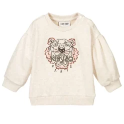 KENZO KIDS Ivory Cotton Tiger Sweatshirt