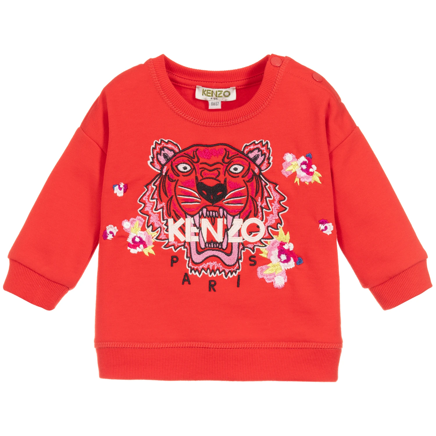 KENZO KIDS Red Cotton Tiger Sweatshirt 1 KENZO KIDS Red Cotton Tiger Sweatshirt