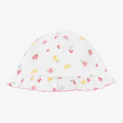Kissy Kissy Baby Girls White Cotton Tropical Dreams Hat
