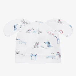 Kissy Kissy Boys White Pima Cotton Sporty Pups Hat