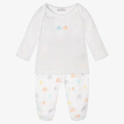 Kissy Kissy White Elephant 2 Piece Babygrow