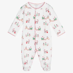Kissy Kissy White Pima Cotton Jingle Babygrow