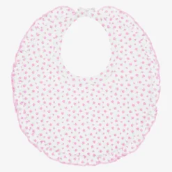 Kissy Kissy White Pima Cotton Rosebuds Bib