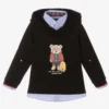Lapin House Boys Black Teddy Bear Hoodie