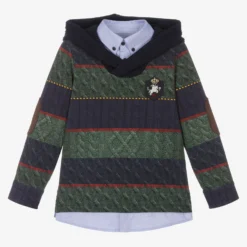 Lapin House Boys Blue & Green Jersey Top