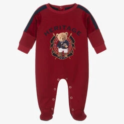 Lapin House Boys Red Teddy Bear Babygrow