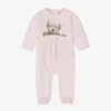 Lapin House Girls Pink Velour Babygrow