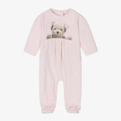 Lapin House Girls Pink Velour Babygrow
