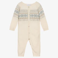 Laranjinha Beige Wool Knit Romper