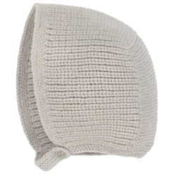 Laranjinha Grey Knitted Baby Bonnet