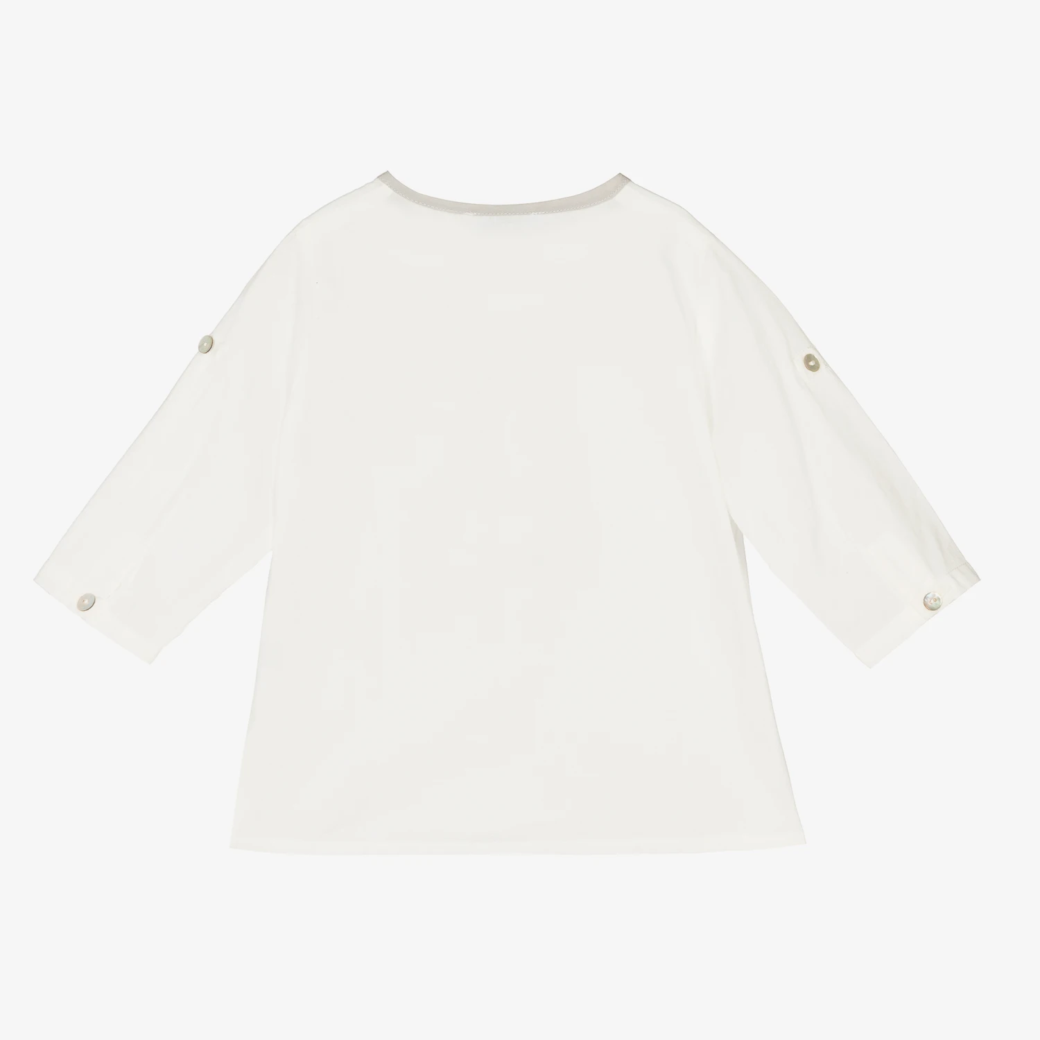 Laranjinha Ivory Cotton Baby Shirt 2 Laranjinha Ivory Cotton Baby Shirt - Image 2