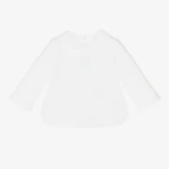 Laranjinha White Cotton Baby Sweatshirt