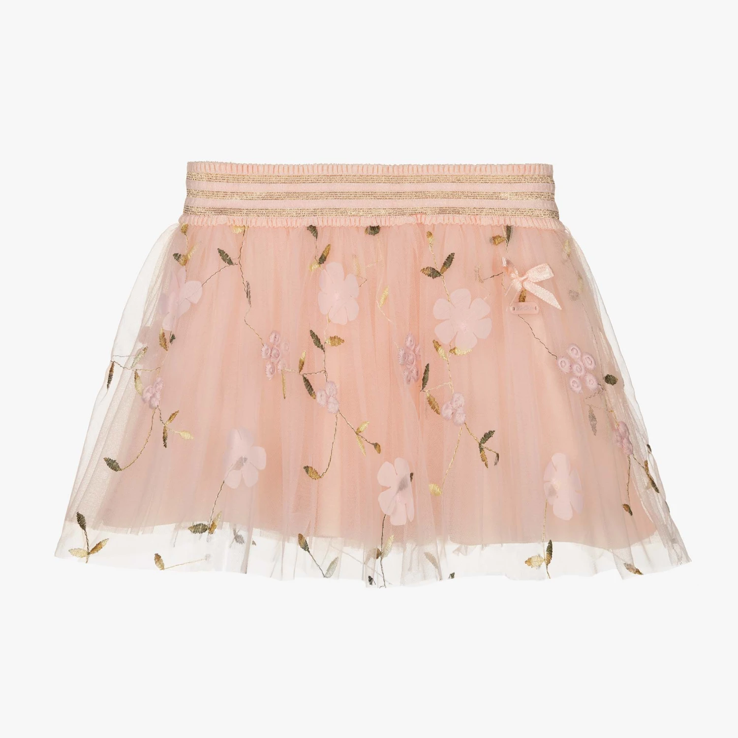 Le Chic Pink Floral Tulle Baby Skirt 1 Le Chic Pink Floral Tulle Baby Skirt