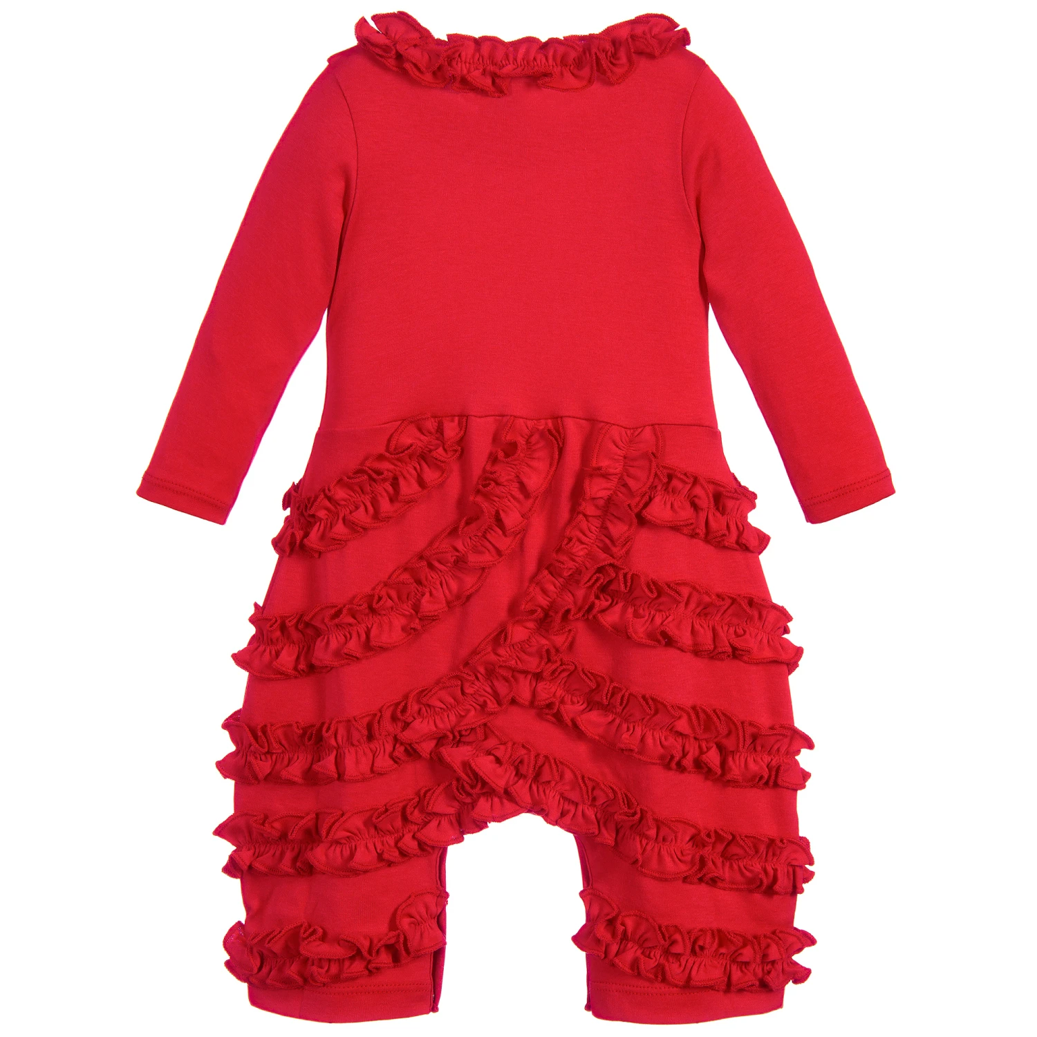 Lemon Loves Layette Baby Red Pima Cotton Romper 3 Lemon Loves Layette Baby Red Pima Cotton Romper - Image 3