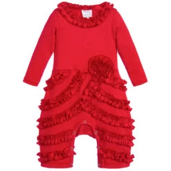 Lemon Loves Layette Baby Red Pima Cotton Romper