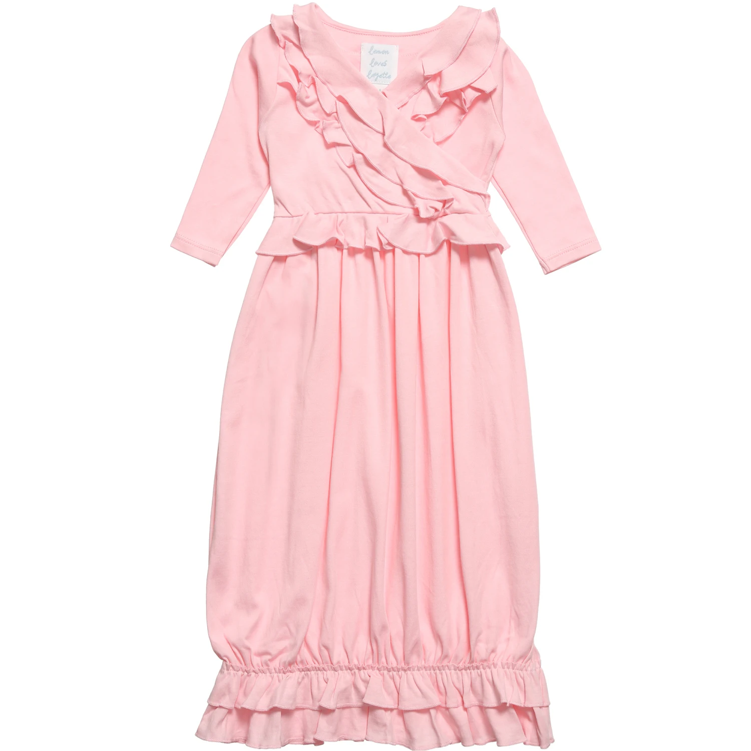 Lemon Loves Layette Pale Pink Pima Cotton 'Jenna' Day Gown 1 Lemon Loves Layette Pale Pink Pima Cotton 'Jenna' Day Gown