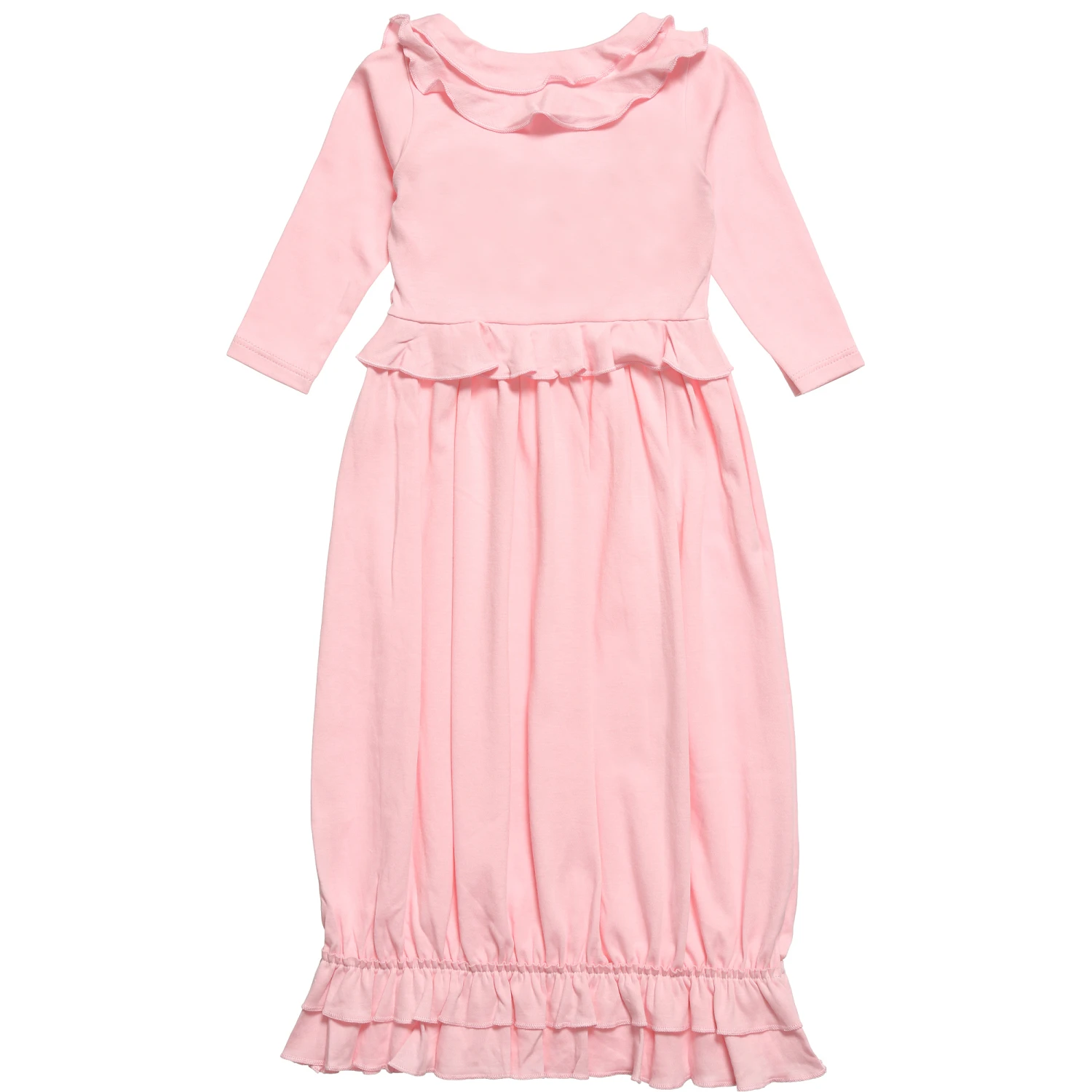 Lemon Loves Layette Pale Pink Pima Cotton 'Jenna' Day Gown 3 Lemon Loves Layette Pale Pink Pima Cotton 'Jenna' Day Gown - Image 3