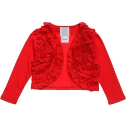 Lemon Loves Layette Red Pima Cotton 'Emma' Cardigan