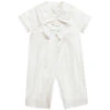 Little Darlings Occasion Baby Boys Ivory Silk Sailor Romper Suit