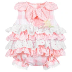 Little Darlings Pink Gingham & Lace Shortie