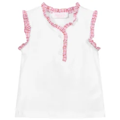 Malvi & Co Baby Girls White Cotton Top