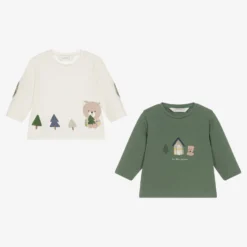 Mayoral Newborn Baby Boys Bear Tops (2 Pack)