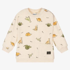 Mayoral Baby Boys Beige Dinosaur Sweatshirt