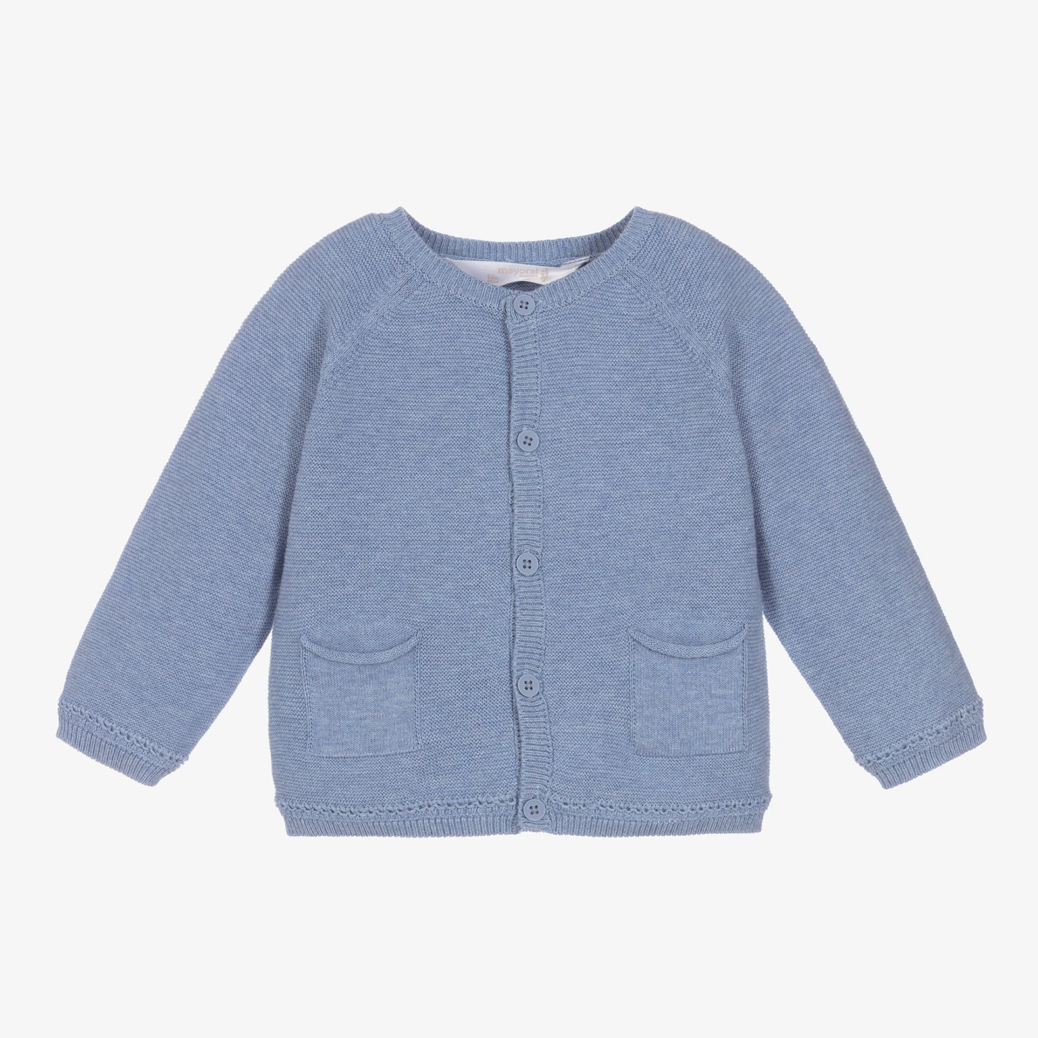 Mayoral Baby Boys Blue Cotton Knit Cardigan 1 Mayoral Baby Boys Blue Cotton Knit Cardigan