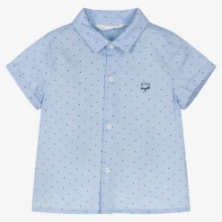 Mayoral Baby Boys Blue Organic Cotton Shirt