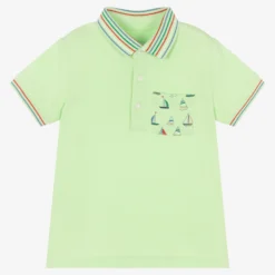 Mayoral Baby Boys Green Boat Cotton Polo Shirt