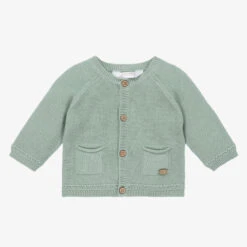 Mayoral Baby Boys Green Cotton Knit Cardigan