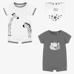 Mayoral Newborn Baby Boys Grey Shortie Set