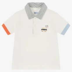 Mayoral Baby Boys Ivory Campervan Polo Shirt