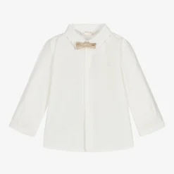 Mayoral Baby Boys Ivory Cotton Bow-Tie Shirt